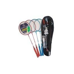 Set badminton 4 rachete, fileu si 2 fluturasi