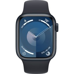 Ceas Smartwatch Apple Watch Series 9, GPS, 45mm Midnight Aluminium Case, Midnight Sport Band - M/L