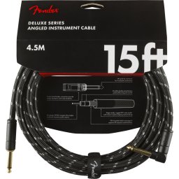 Fender Deluxe Series Instrument Cable Straight/Angle 4.5m Black Tweed