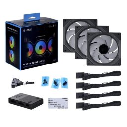 UNI FAN SL-INF 120 ARGB PWM, 3er Pack inkl. Controller - 120mm, Negru