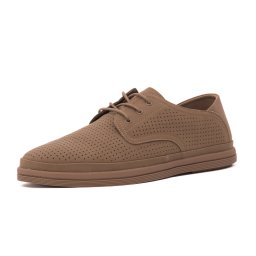 Pantofi vara barbati din piele naturala nabuc, Otter, J2J260014B B2-N, taupe