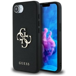 Husa Husa pentru iPhone 16e - Guess Hardcase 4G Grained Big and Classic Logo (GUHCPSE4PGT4MBK) - Black