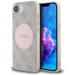 Husa Husa pentru iPhone 16e - Guess 4G Circle Classic Logo MagSafe (GUHMPSE4P4PGRSGP) - Pink