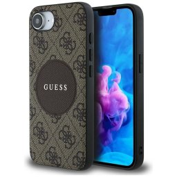 Husa Husa pentru iPhone 16e - Guess 4G Circle Classic Logo MagSafe (GUHMPSE4P4PGRSGW) - Brown