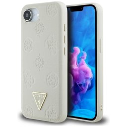 Husa Husa pentru iPhone 16e - Guess Peony Grained Hot Stamp Triangle Logo MagSafe (GUHMPSE4PGBTME) - Beige