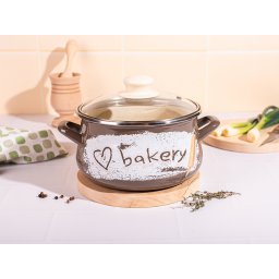 Oala 2.2l cu capac din sticla Bakery Metalacemail/16cm/2.2l