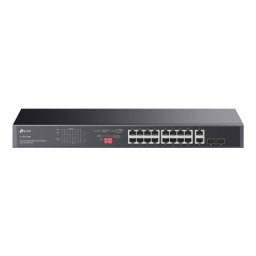 Switch 16 porturi PoE+ Gigabit, 2 porturi RJ45 Gigabit, 2 x Combo SFP Gigabit, Unmanaged - TP-Link TL-SG1218MP