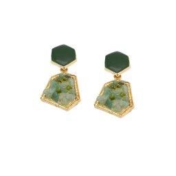 SOHI Cercei 'Yasmine' auriu / verde / verde deschis