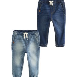Next Jeans albastru denim / maro / alb