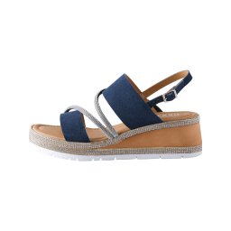 Next Sandale cu baretă bleumarin / argintiu