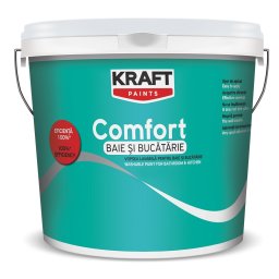 Vopsea Lavabila Alba Pentru Baie Si Bucatarie Kraft Comfort Baie Si Bucatarie / 8.5L