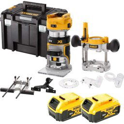 Set masina de frezat/adaptor/incarcator/baterie DCW604P2 18V Li-Ion