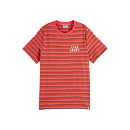 SCOTCH & SODA T-Shirt Yarn Dye Striped Regular Fit U9A00651T SCU622 red/pink/ brown stripe