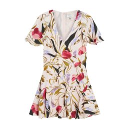 TED BAKER Rochie Issiia Frill Detail Mini With Angel Sleeve 279263 pl-pink