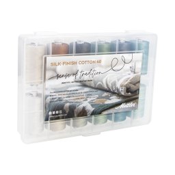 Ata de cusut, bumbac cu finete de matase, 12 conuri x 1000 m, culori neutre Silk-Finish Cotton 40 Sense of Tradition Quilting Kit Mettler