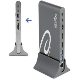 DeLOCK 87772 notebook dock/port replicator Wired Thunderbolt 3 Grey, Docking station