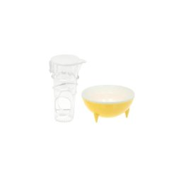 Storcator manual portabil fructe, reutilizabil din plastic, cu capac, ideal pentru casa si calatorii, Gonga® Transparent