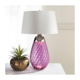 Lampă LED de masă Elstead LENA-TL-L-PLUM-OWSS LENA 1xE27/40W/230V 74 cm roz/alb