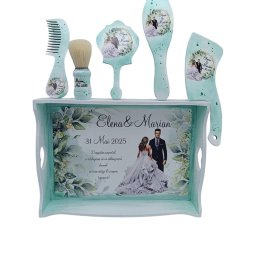 Set 2in1 Gătit Mireasă și Mire, Greenery, model personalizat, 6 piese - FEIS504010
