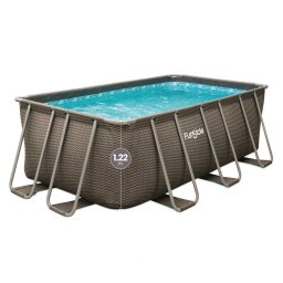 Piscina cadru metalic 400x200x122 cm FunSicle Oasis dreptunghiulara cu pompa de filtrare