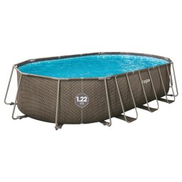 Piscina cadru metalic 610x366x122 cm FunSicle Oasis ovala cu pompa de filtrare