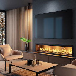 Focar semineu electric 3D cu vapori de apa incorporabil, Led, cu sunet, 8 culori, Wi-Fi cu APP internet, ElectricSun MISTique XXL 200cm