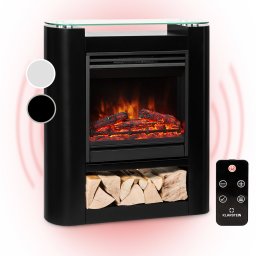 Klarstein Studio 5 Arc șemineu electric 1800 W LED flăcări ventilator telecomandă (FP6-Studio5ArcSmartB)