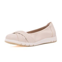 Balerini dama din piele naturala, Caprice, 9-22118-44 170 OFFWHITE NAPPA, alb murdar
