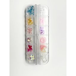 Figurine volumetrice 3D pentru manichiură, set (mix + fundite cameleon)