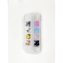 Figurine volumetrice 3D pentru manichiură, set (jumătăți de perle, dimensiune mixtă)