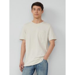 s.Oliver Tricou barbati cu croiala Regular Fit, buzunar la piept, Crem (SELECTATI MARIMEA: L)