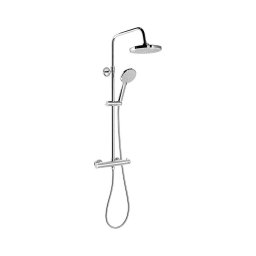 Set de duș cu baterie termostatică Aqualine LIGA crom lucios