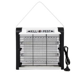 Lampa insecticida Rosberg R51770C, 16 m², 12W, Lumina UV-A, Zgomot redus, Alb/Negru