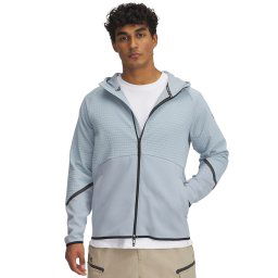 Hanorac Under Armour Unstoppable Fleece Grid FZ Harbor Blue/ Black