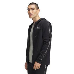 Hanorac Under Armour Icon Fleece FZ Taping Black/ White