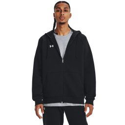 Hanorac Under Armour Rival Fleece FZ Hoodie Black/ White