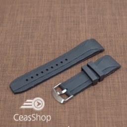 Curea silicon neagra capat curbat 24mm