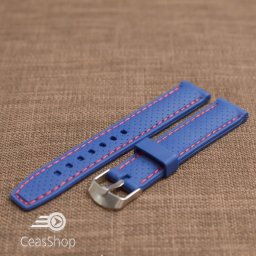 Curea silicon albastra cusatura rosie 18mm - 34445