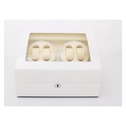 Watch winder pentru patru ceasuri si sase locuri pentru ceasuri alb