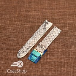 Curea piele de sarpe captusita, handmade 19mm