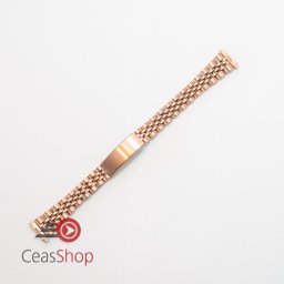 Bratara metalica damă reglabila aur roz capete pe arc 12-16mm - 51371