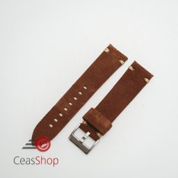 Curea piele maro închis, nubuk vintage 20mm - 4170220