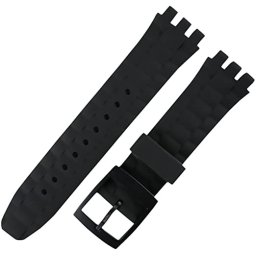 Curea din silicon tip SWATCH 21mm neagra