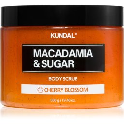 KUNDAL Macadamia & Sugar Cherry Blossom exfoliant din zahar unt de shea 550 g