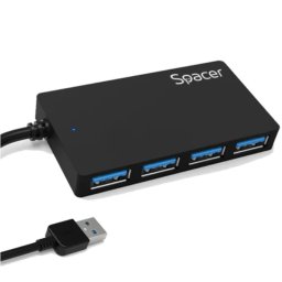 HUB extern SPACER, porturi USB: USB 3.0 x 4, conectare prin USB3.0, cablu 1m lungime