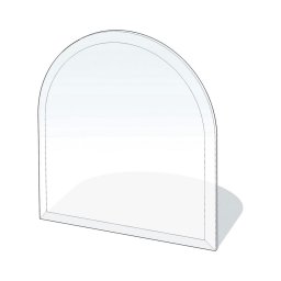 Placă de sticlă pentru șemineu 800x800x8 mm semiarcadă