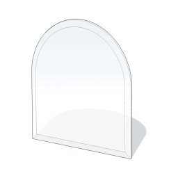 Placă de sticlă pentru șemineu 1200x1000x8 mm semiarcadă