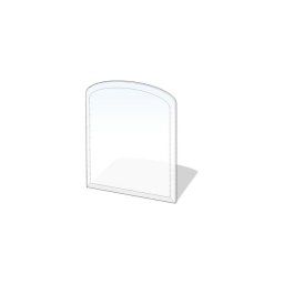 Placă de sticlă pentru șemineu 1100x1000x8 mm semiarcadă