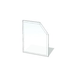 Placă de sticlă pentru șemineu 1250x1250x8 mm pătrat bizotat