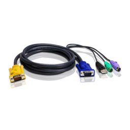 ATEN KVM Cablu 3in1 SPHD (HDB15-SVGA, USB, PS/2, PS/2) - 3m